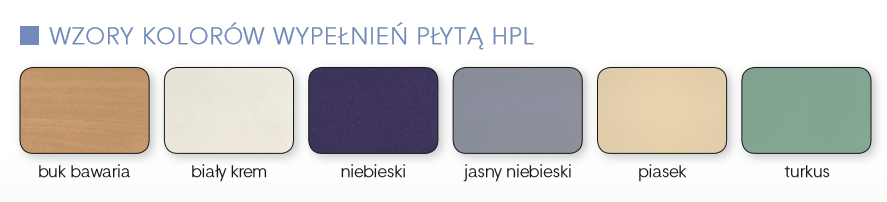 Wzory kolorów wypełnień płytą HPL